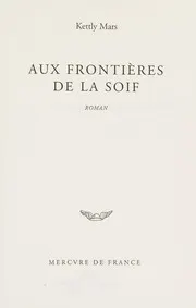 Portada de Aux frontières de la soif