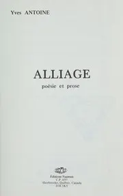 Couverture de Alliage